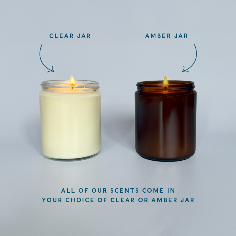 All of our scents come in your choice of clear or amber jar.