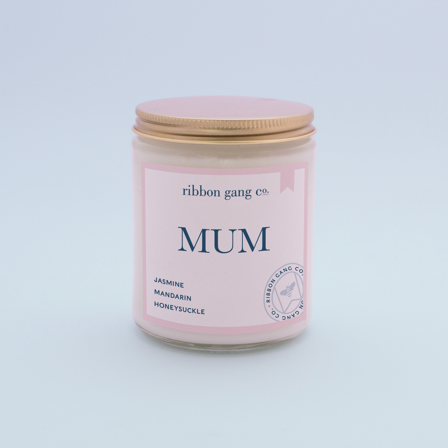 Mum Candle in a clear jar with a gold lid