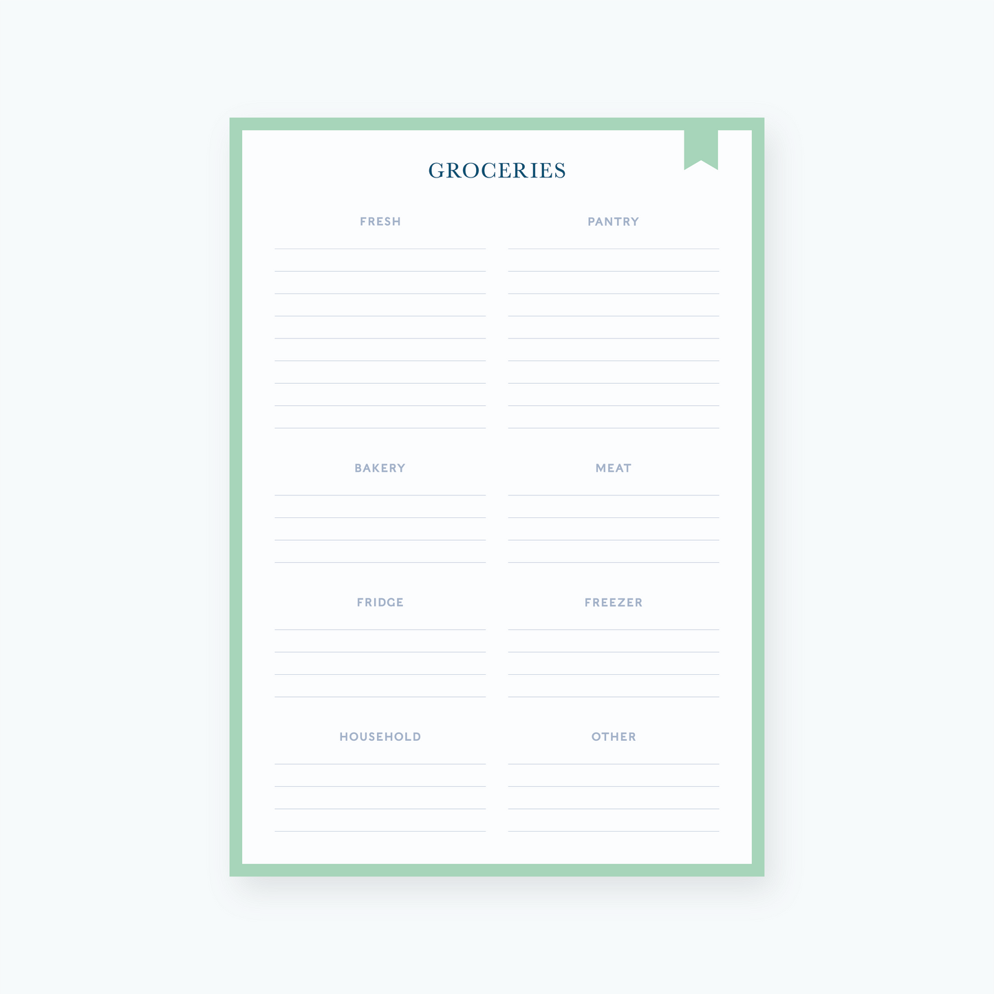 Groceries List Notepad