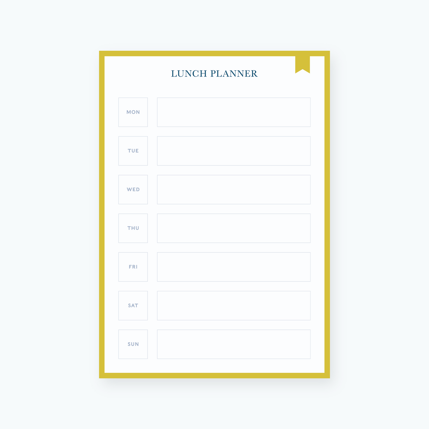 Lunch Planner Notepad